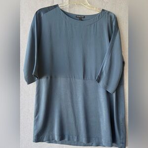 Eileen Fisher dark teal tunic petite 100% silk.